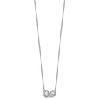 14k White Gold 1 carat Lab Grown Diamond VS+ F+ Complete 18 inch Two Stone Fashion Necklace