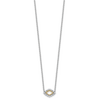 14k Two-Tone 3/8 carat Lab Grown Diamond VS+ F+ Complete 18 inch Fashion Evil Eye Necklace