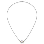 14k Two-Tone 3/8 carat Lab Grown Diamond VS+ F+ Complete 18 inch Fashion Evil Eye Necklace