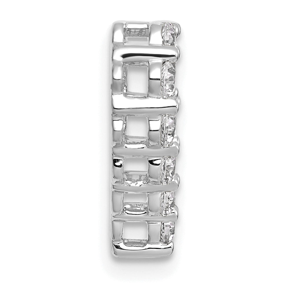 14k White Gold 1/2 carat Lab Grown Diamond VS+ F+ Complete Heart Chain Slide Pendant