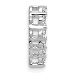 14k White Gold 1/2 carat Lab Grown Diamond VS+ F+ Complete Heart Chain Slide Pendant