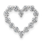 14k White Gold 1/2 carat Lab Grown Diamond VS+ F+ Complete Heart Chain Slide Pendant