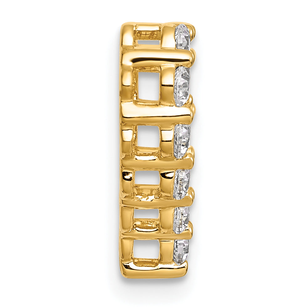 14k 1/2 carat Lab Grown Diamond VS+ F+ Complete Heart Chain Slide Pendant