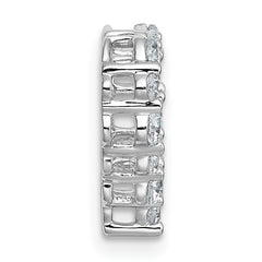 14k White Gold 1/2 carat Lab Grown Diamond VS+ F+ Complete Heart Chain Slide Pendant