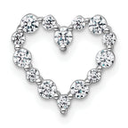 14k White Gold 1/2 carat Lab Grown Diamond VS+ F+ Complete Heart Chain Slide Pendant