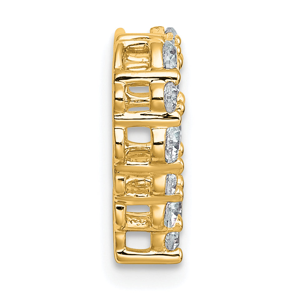 14k 1/2 carat Lab Grown Diamond VS+ F+ Complete Heart Chain Slide Pendant