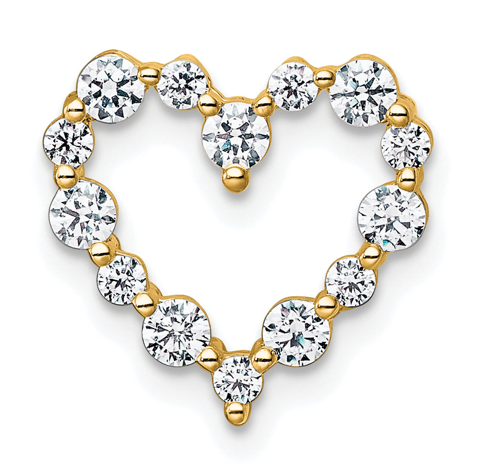 14k 1/2 carat Lab Grown Diamond VS+ F+ Complete Heart Chain Slide Pendant Main image