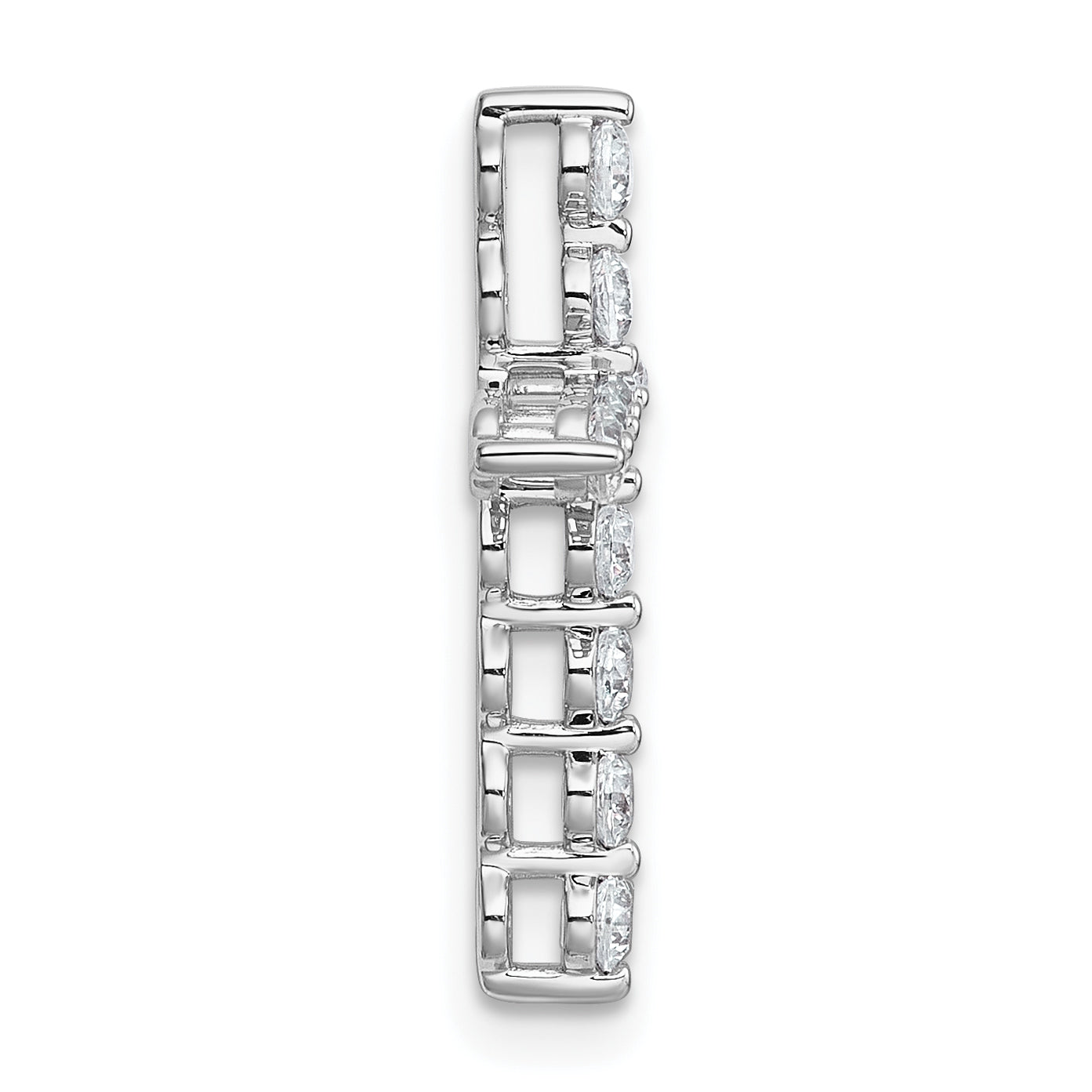 14k White Gold 1/2 carat Lab Grown Diamond VS+ F+ Complete Cross Chain Slide Pendant