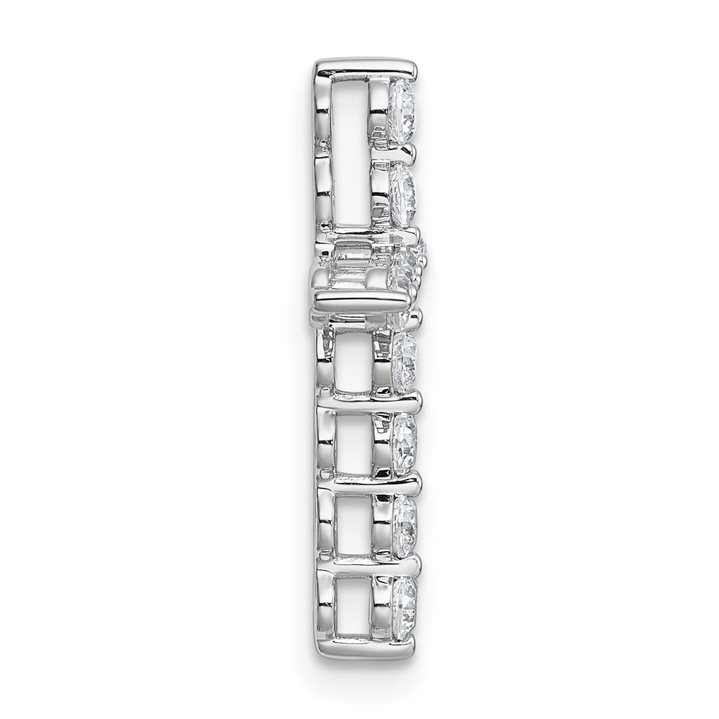 14k White Gold 1/2 carat Lab Grown Diamond VS+ F+ Complete Cross Chain Slide Pendant