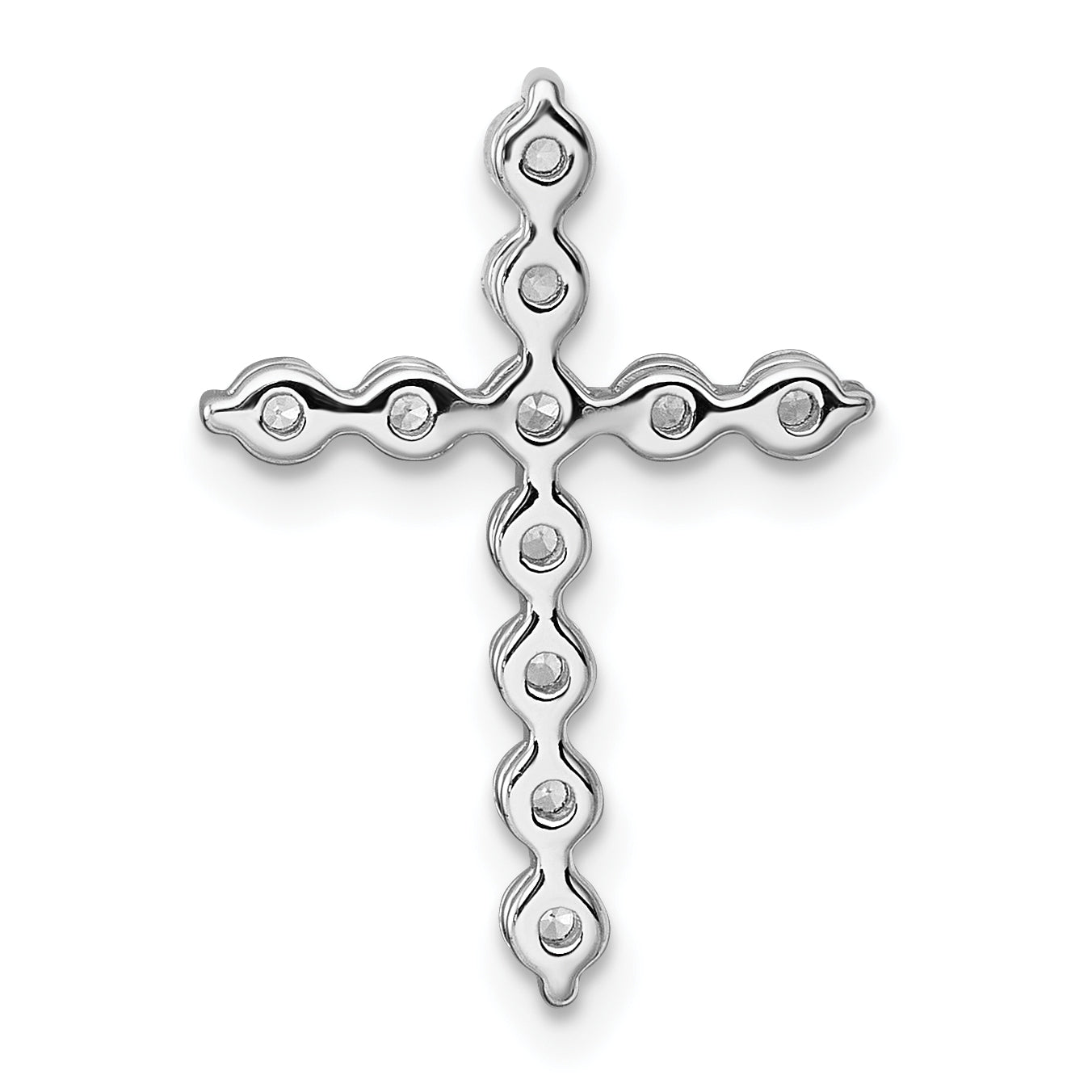14k White Gold 1/2 carat Lab Grown Diamond VS+ F+ Complete Cross Chain Slide Pendant