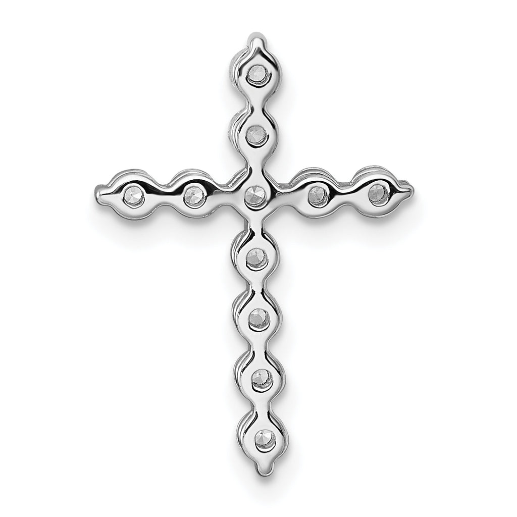 14k White Gold 1/2 carat Lab Grown Diamond VS+ F+ Complete Cross Chain Slide Pendant