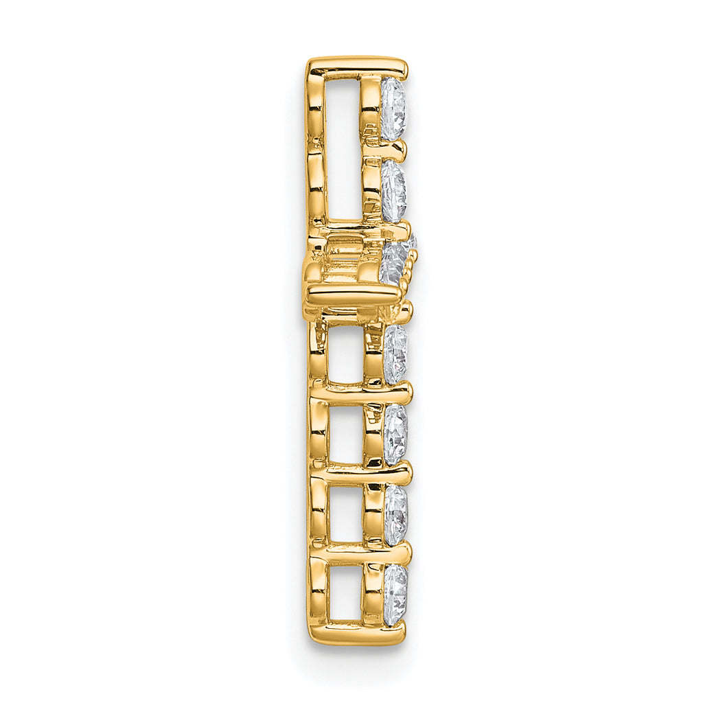 14k 1/2 carat Lab Grown Diamond VS+ F+ Complete Cross Chain Slide Pendant