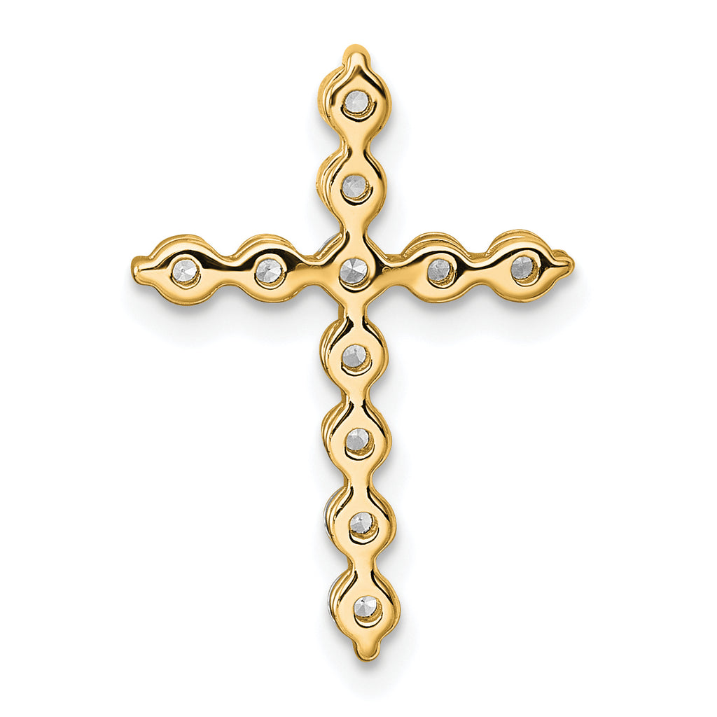 14k 1/2 carat Lab Grown Diamond VS+ F+ Complete Cross Chain Slide Pendant