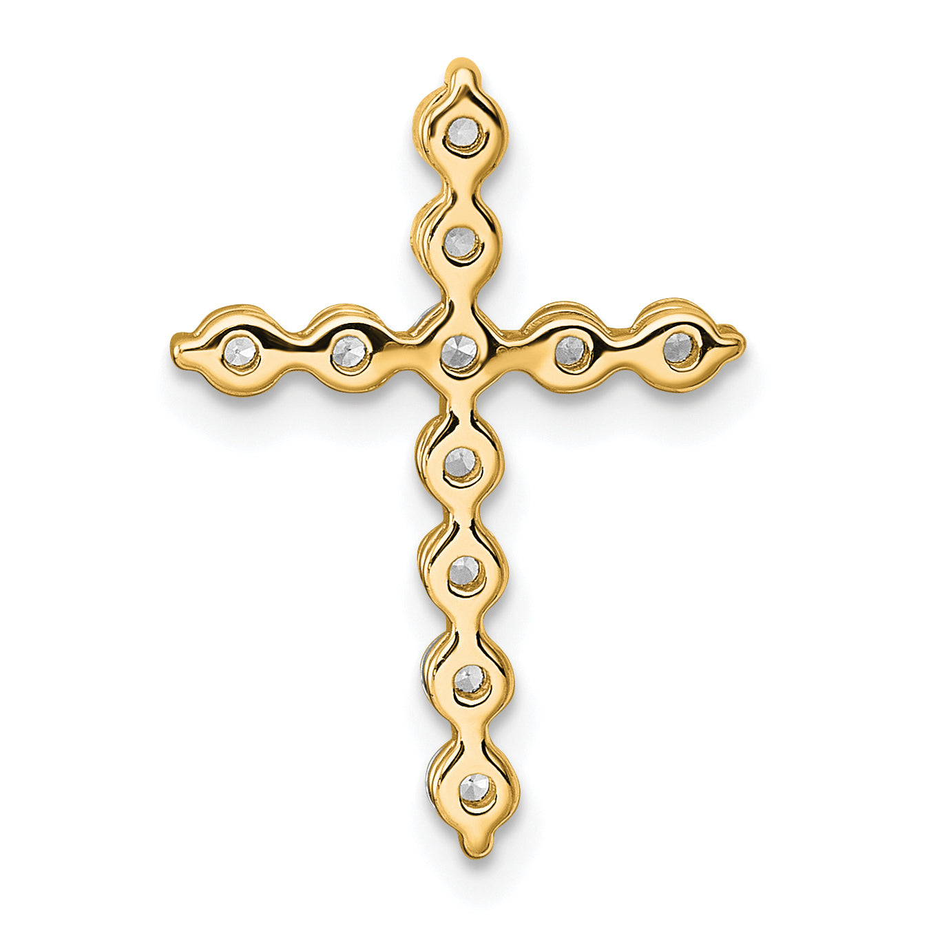 14k 1/2 carat Lab Grown Diamond VS+ F+ Complete Cross Chain Slide Pendant