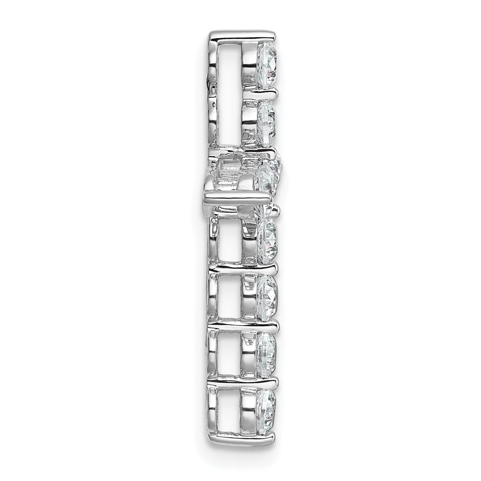 14k White Gold 1 carat Lab Grown Diamond VS+ F+ Complete Cross Chain Slide Pendant Secondary image