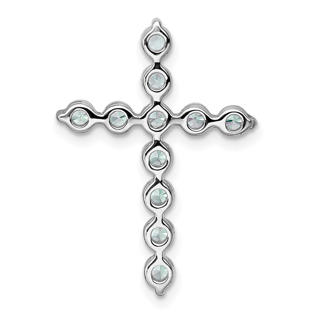 14k White Gold 1 carat Lab Grown Diamond VS+ F+ Complete Cross Chain Slide Pendant