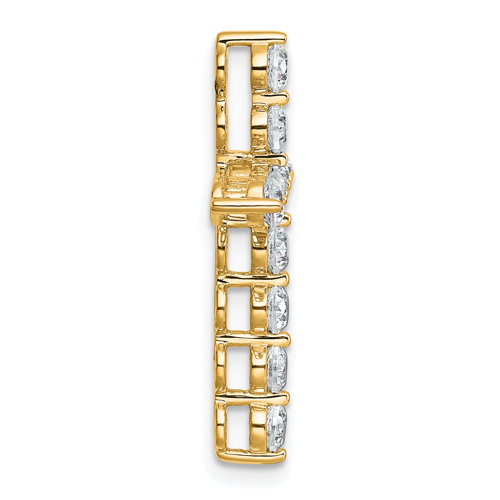 14k 1 carat Lab Grown Diamond VS+ F+ Complete Cross Chain Slide Pendant