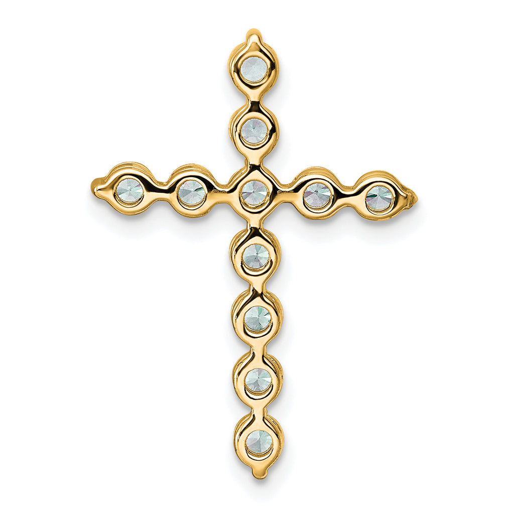 14k 1 carat Lab Grown Diamond VS+ F+ Complete Cross Chain Slide Pendant