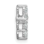 14k White Gold 1/4 carat Lab Grown Diamond VS+ F+ Complete Cross Chain Slide Pendant
