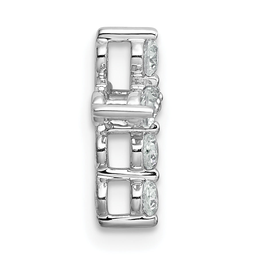 14k White Gold 1/4 carat Lab Grown Diamond VS+ F+ Complete Cross Chain Slide Pendant
