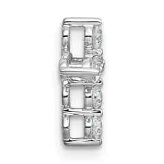 14k White Gold 1/4 carat Lab Grown Diamond VS+ F+ Complete Cross Chain Slide Pendant