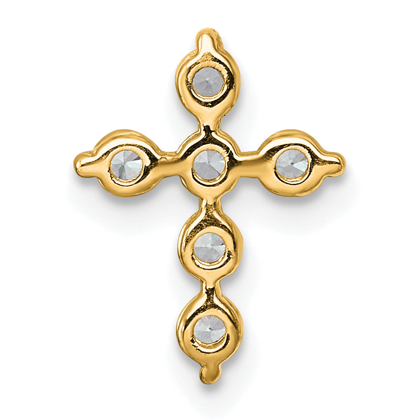14k 1/4 carat Lab Grown Diamond VS+ F+ Complete Cross Chain Slide Pendant Secondary image