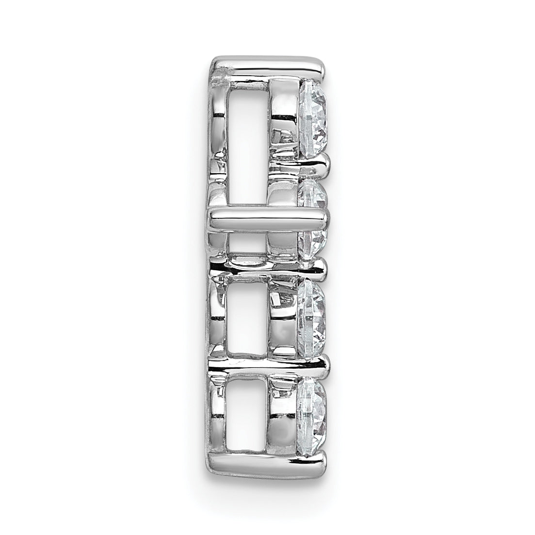 14k White Gold 1/2 carat Lab Grown Diamond VS+ F+ Complete Cross Chain Slide Pendant