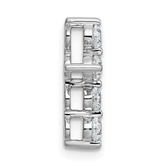 14k White Gold 1/2 carat Lab Grown Diamond VS+ F+ Complete Cross Chain Slide Pendant