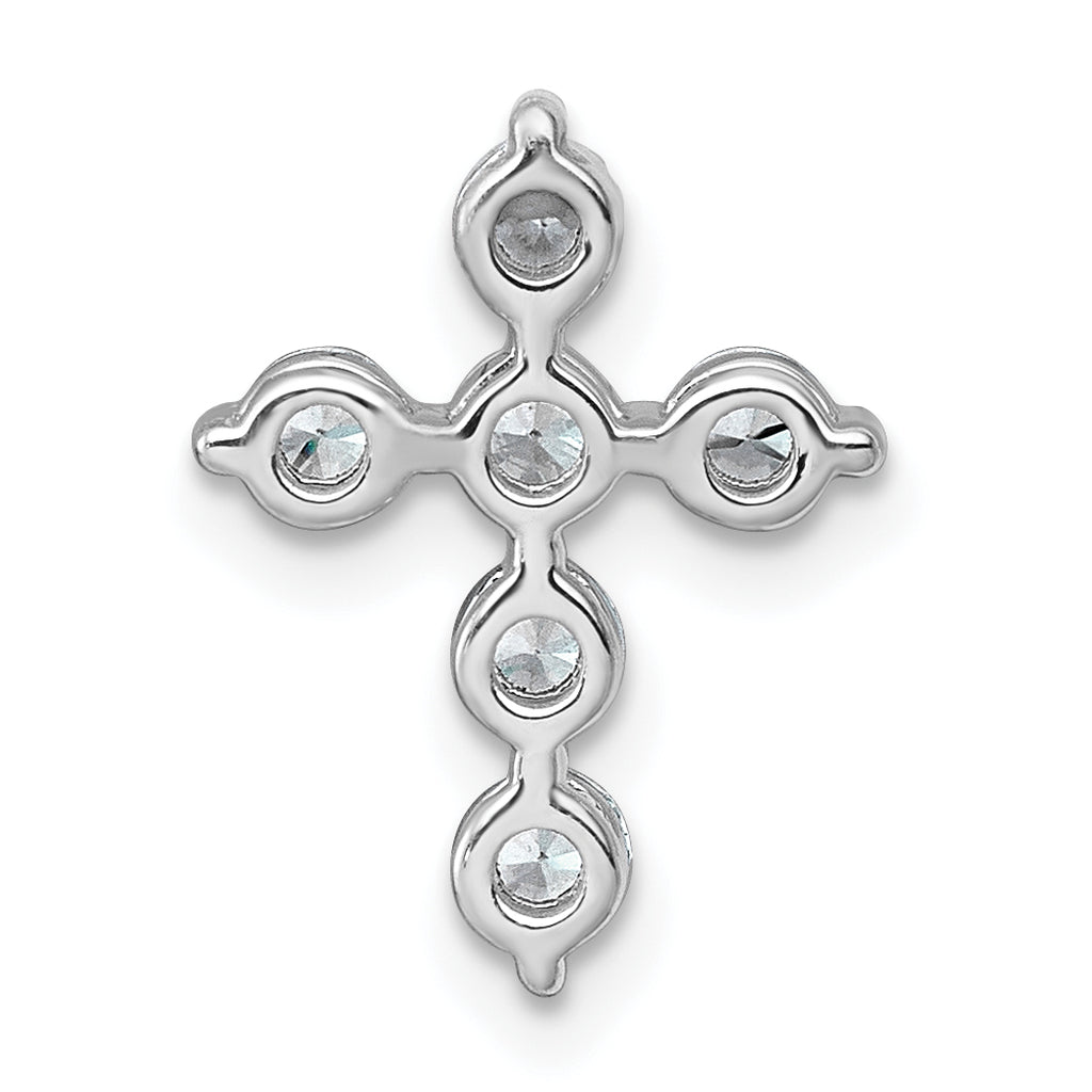 14k White Gold 1/2 carat Lab Grown Diamond VS+ F+ Complete Cross Chain Slide Pendant