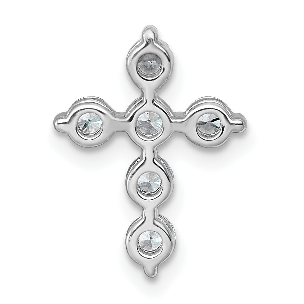 14k White Gold 1/2 carat Lab Grown Diamond VS+ F+ Complete Cross Chain Slide Pendant