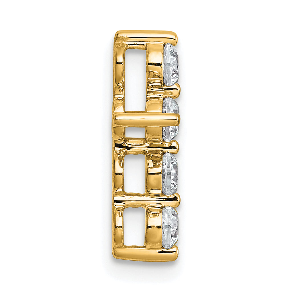 14k 1/2 carat Lab Grown Diamond VS+ F+ Complete Cross Chain Slide Pendant