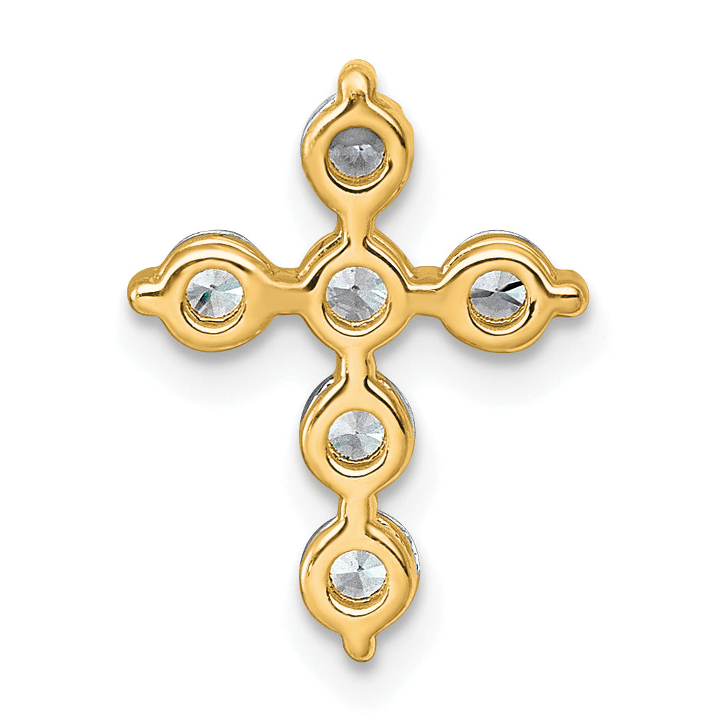 14k 1/2 carat Lab Grown Diamond VS+ F+ Complete Cross Chain Slide Pendant