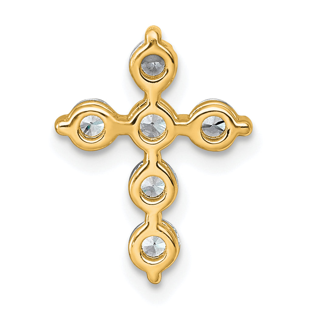 14k 1/2 carat Lab Grown Diamond VS+ F+ Complete Cross Chain Slide Pendant