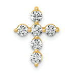 14k 1/2 carat Lab Grown Diamond VS+ F+ Complete Cross Chain Slide Pendant