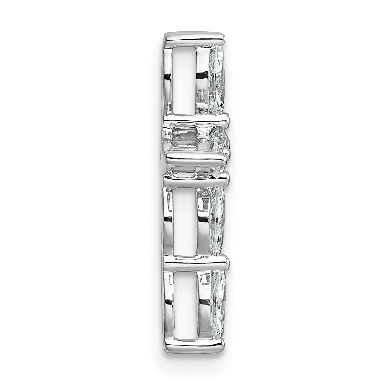 14k White Gold 1/2 carat Lab Grown Diamond VS+ F+ Complete Cross Chain Slide Pendant