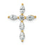 14k 1/2 carat Lab Grown Diamond VS+ F+ Complete Cross Chain Slide Pendant