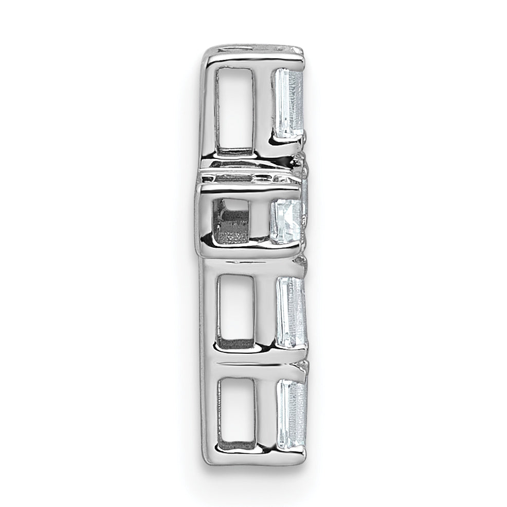 14k White Gold 3/4 carat Lab Grown Diamond VS+ F+ Complete Cross Chain Slide Pendant