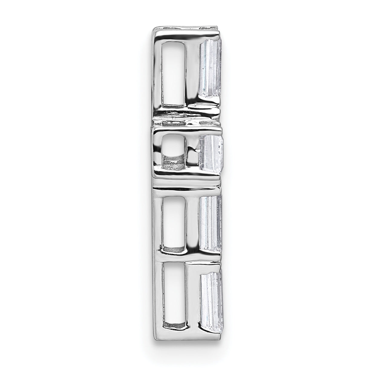 14k White Gold 1 5/8 carat Lab Grown Diamond VS+ F+ Complete Cross Chain Slide Pendant Secondary image
