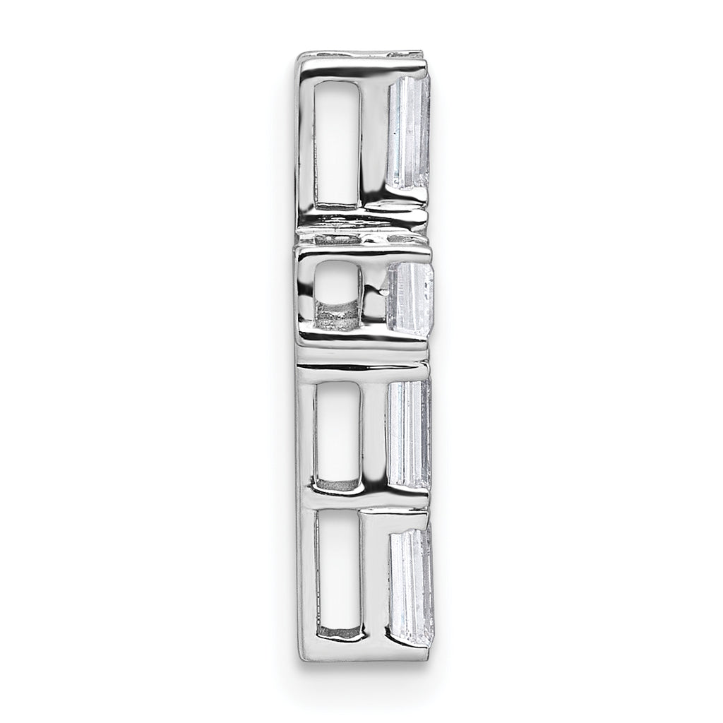 14k White Gold 1 5/8 carat Lab Grown Diamond VS+ F+ Complete Cross Chain Slide Pendant