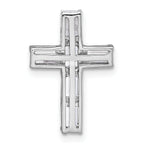 14k White Gold 1 5/8 carat Lab Grown Diamond VS+ F+ Complete Cross Chain Slide Pendant