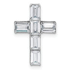 14k White Gold 1 5/8 carat Lab Grown Diamond VS+ F+ Complete Cross Chain Slide Pendant