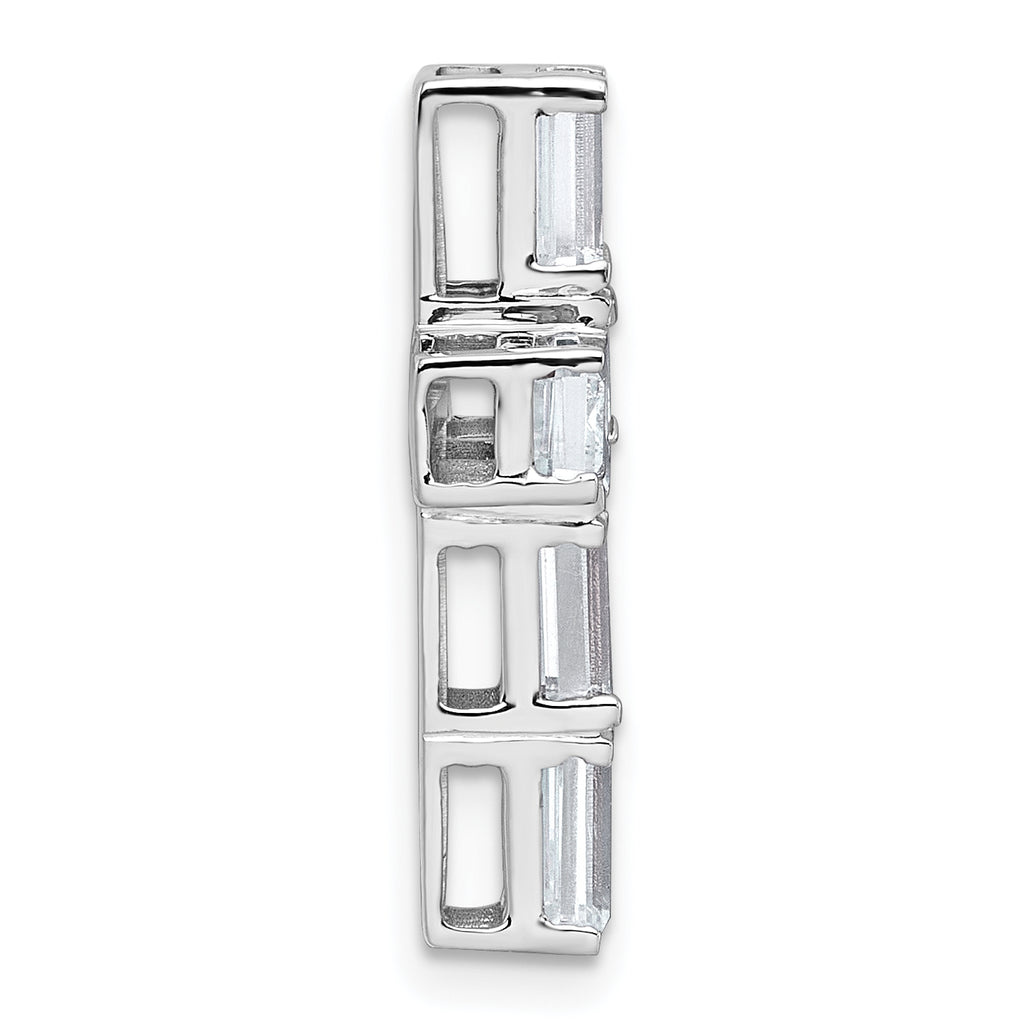 14k White Gold 3 carat Lab Grown Diamond VS+ F+ Complete Cross Chain Slide Pendant