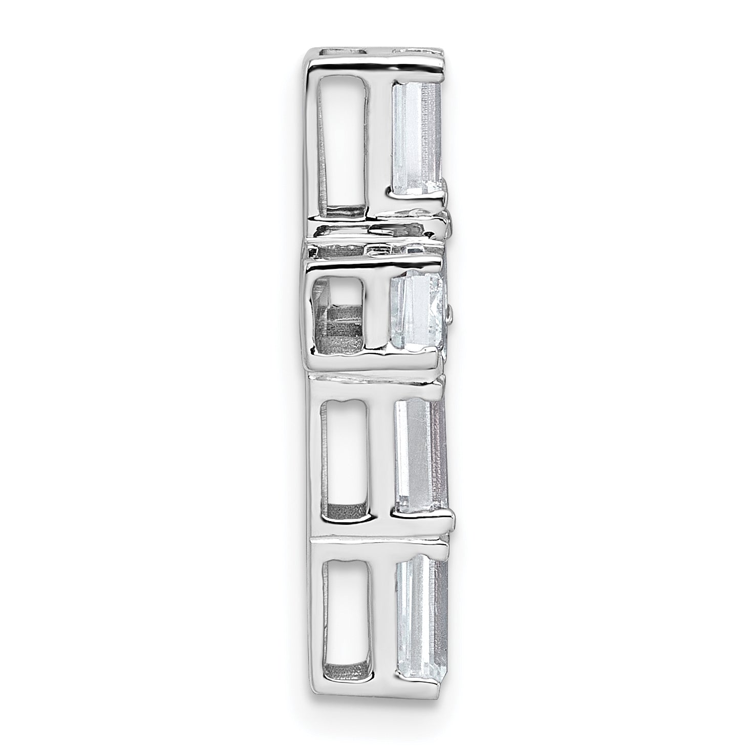 14k White Gold 3 carat Lab Grown Diamond VS+ F+ Complete Cross Chain Slide Pendant