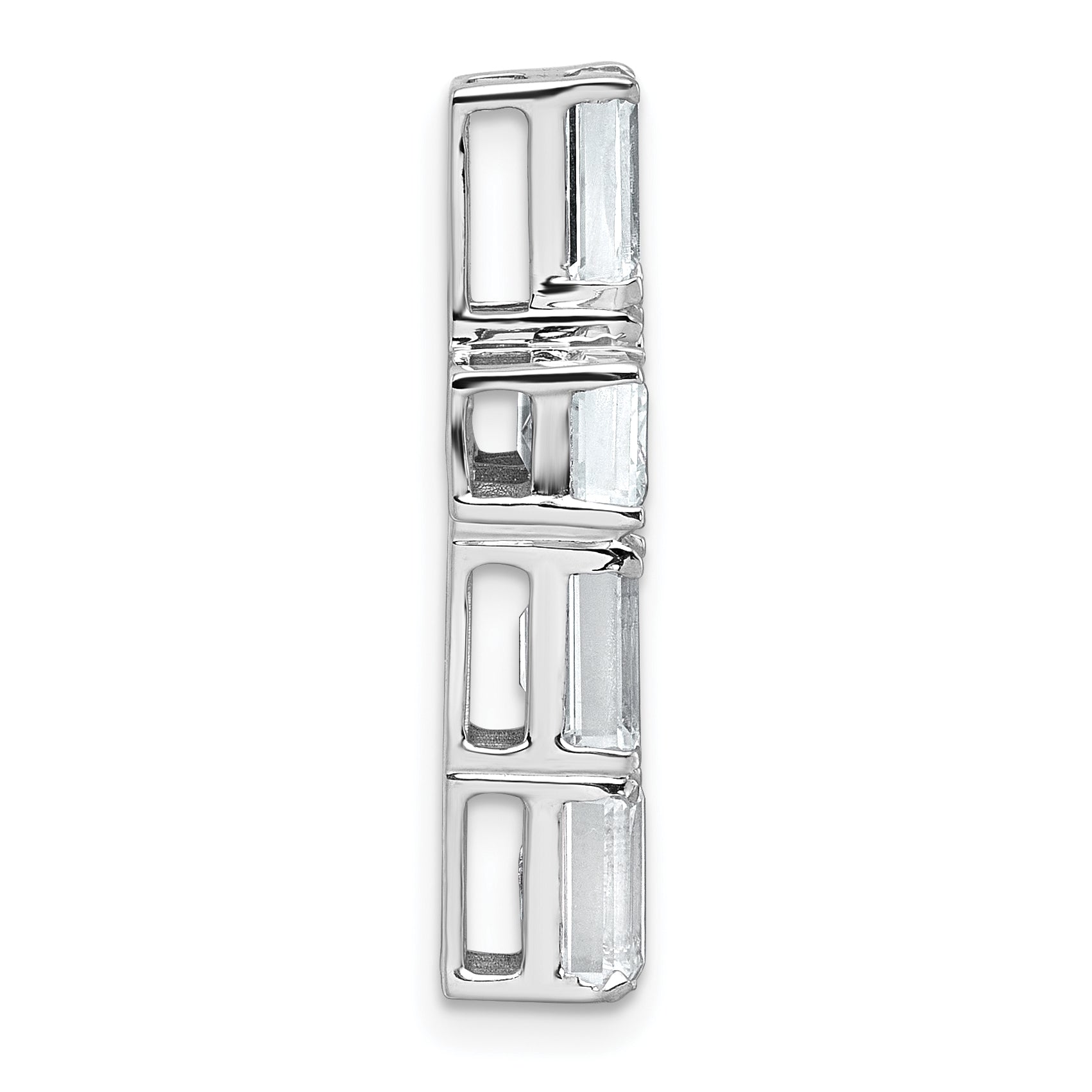 14k White Gold 4 5/8 carat Lab Grown Diamond VS+ F+ Complete Cross Chain Slide Pendant