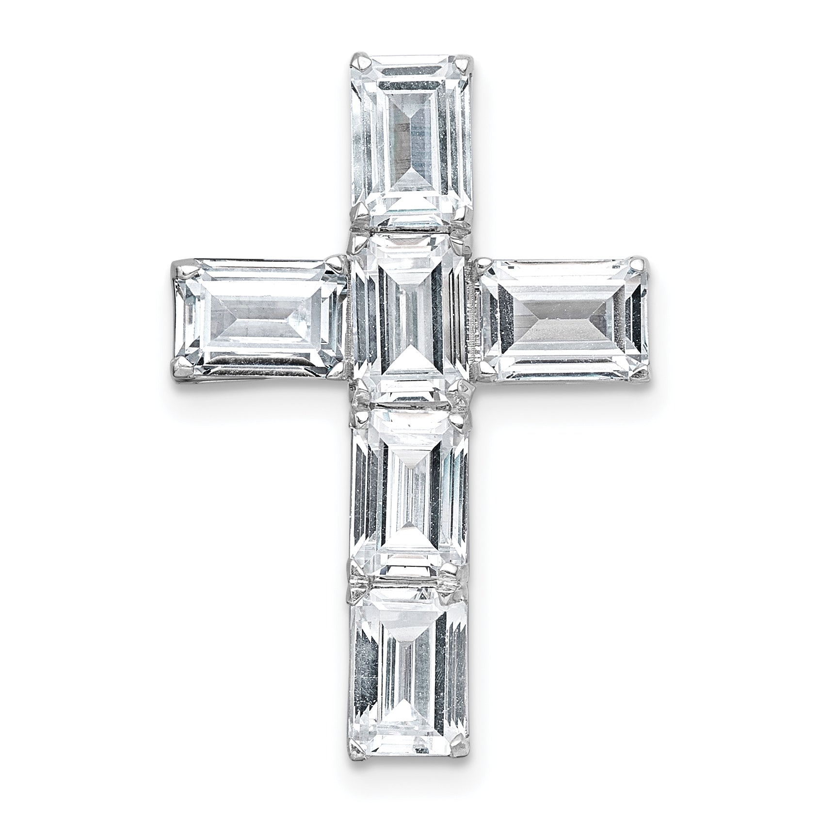 14k White Gold 4 5/8 carat Lab Grown Diamond VS+ F+ Complete Cross Chain Slide Pendant Main image