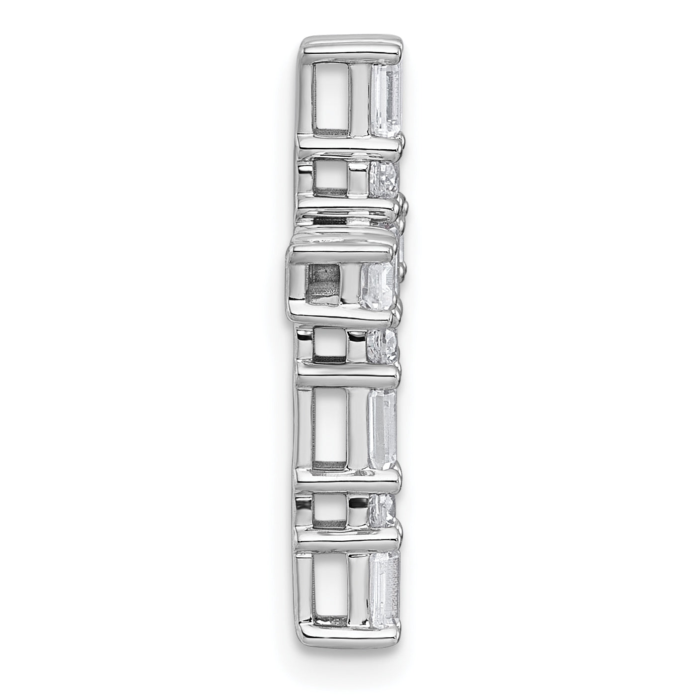 14k White Gold 1 carat Lab Grown Diamond VS+ F+ Complete Cross Chain Slide Pendant Secondary image