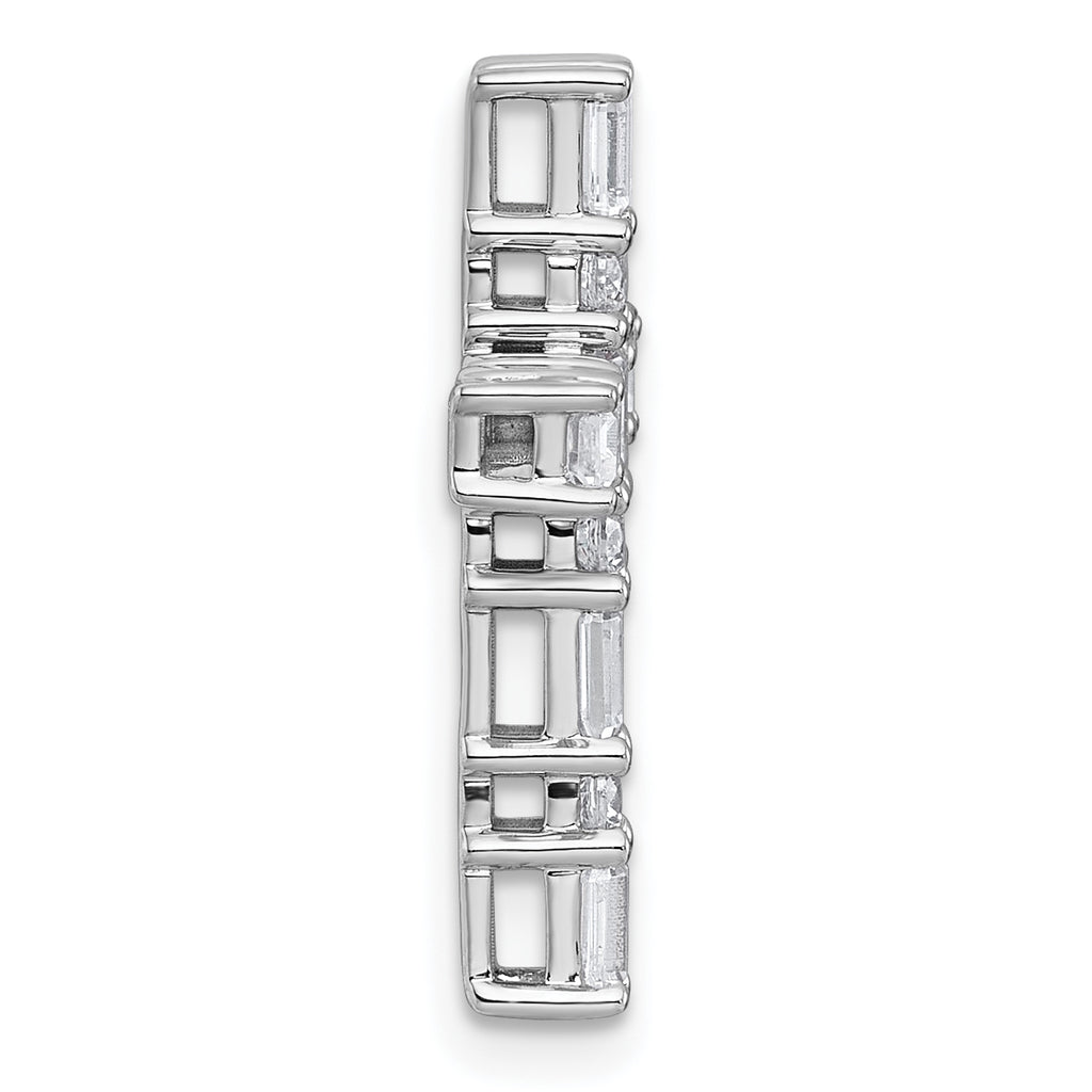 14k White Gold 1 carat Lab Grown Diamond VS+ F+ Complete Cross Chain Slide Pendant
