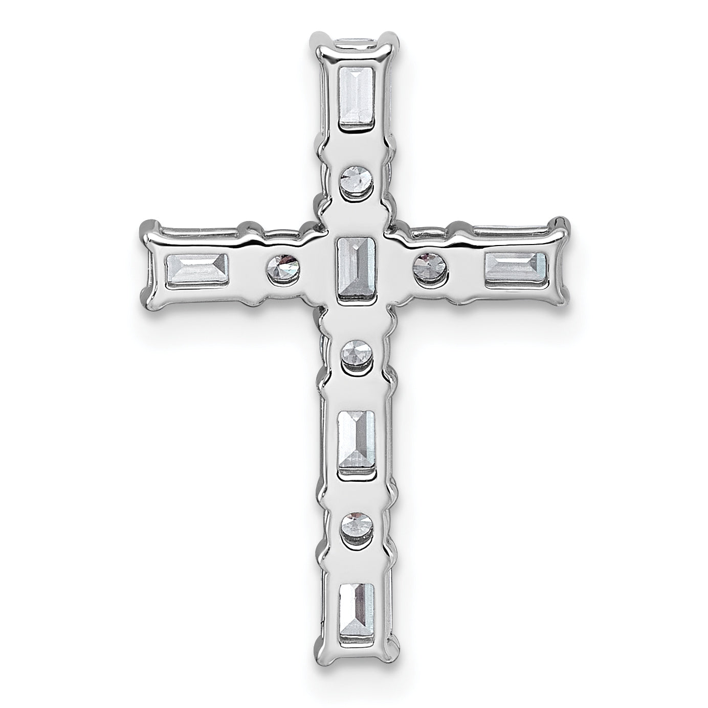 14k White Gold 1 carat Lab Grown Diamond VS+ F+ Complete Cross Chain Slide Pendant