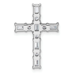 14k White Gold 1 carat Lab Grown Diamond VS+ F+ Complete Cross Chain Slide Pendant