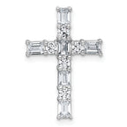 14k White Gold 1 carat Lab Grown Diamond VS+ F+ Complete Cross Chain Slide Pendant